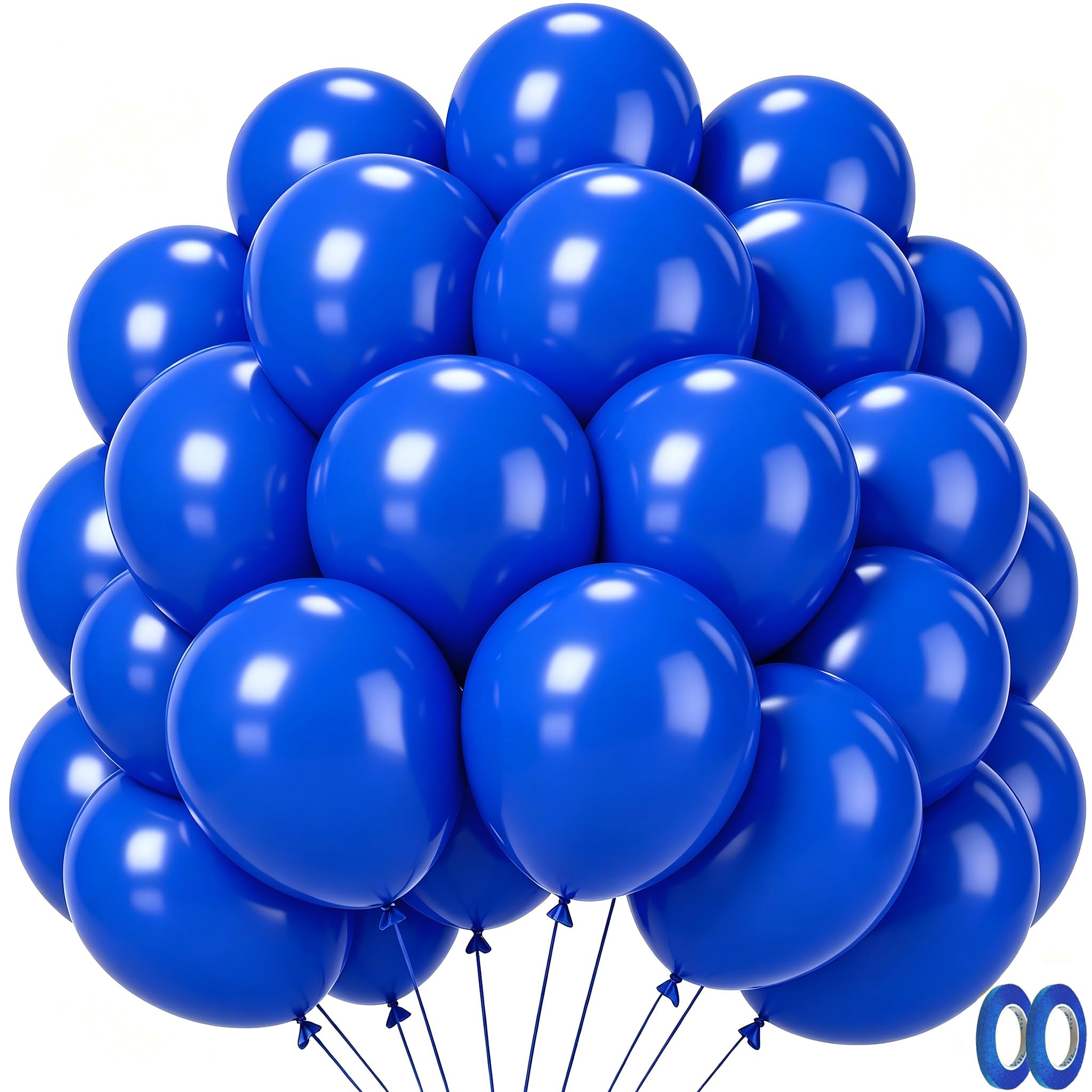 Royal Blue Balloons 100 Pack, Latex Helium Baby Shower Birthday Balloons