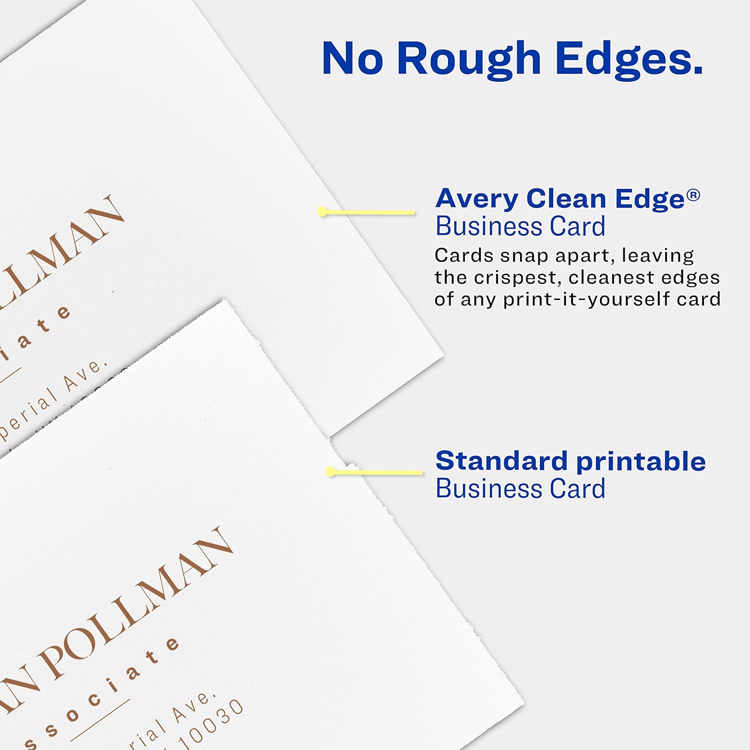 AVERY Business Cards, Clean Edge White, 2" x 3.5" | Sure Feed Technology | For Laser Printers | 5871 | 200 Cards, Pack of 5