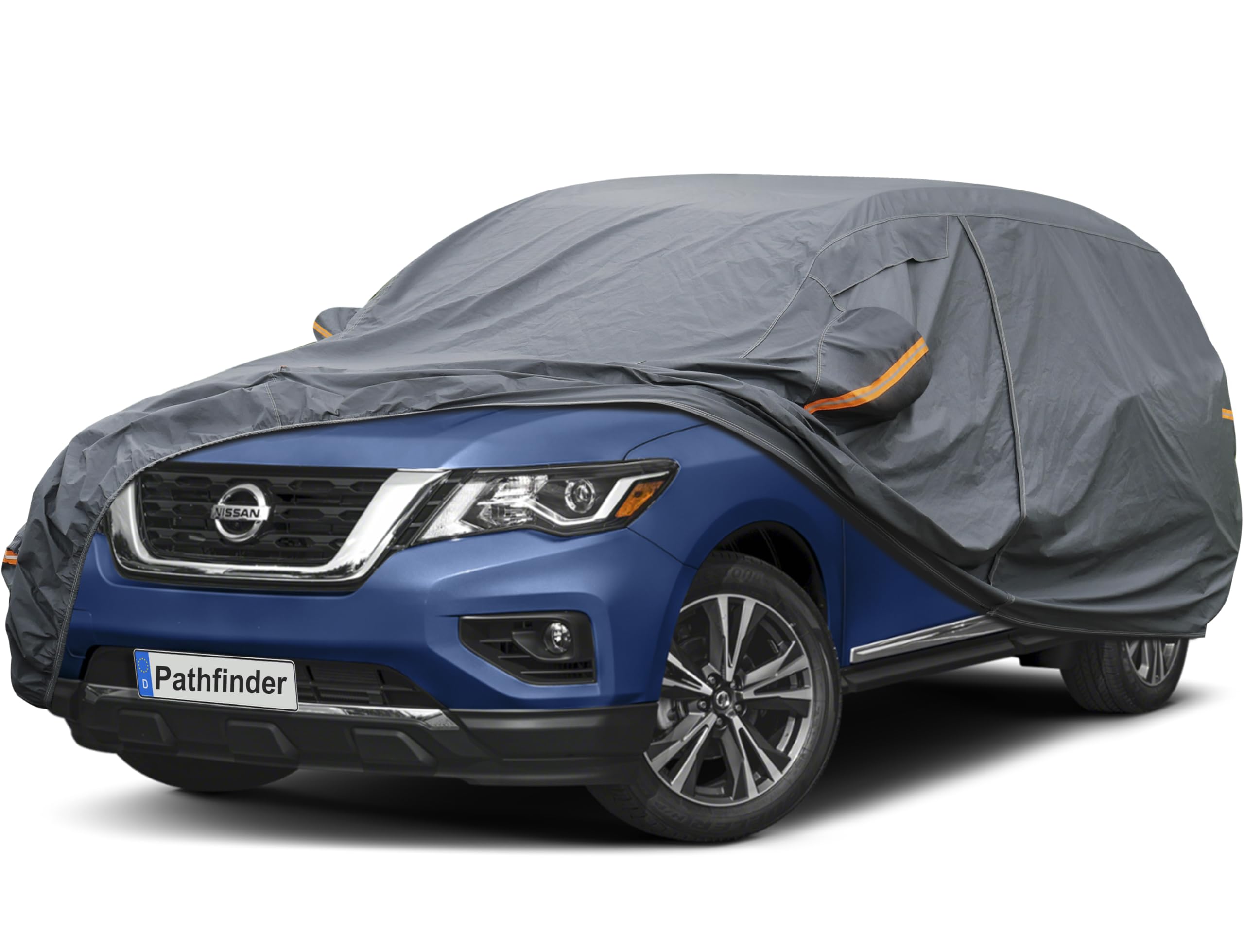 GUNHYI Premium Car Cover Custom Fit Nissan Pathfinder, 16 Layers Heavy Duty Car Cover Waterproof All Weather with Zipper Door for Sun Rain Snow Dust Uv Protection