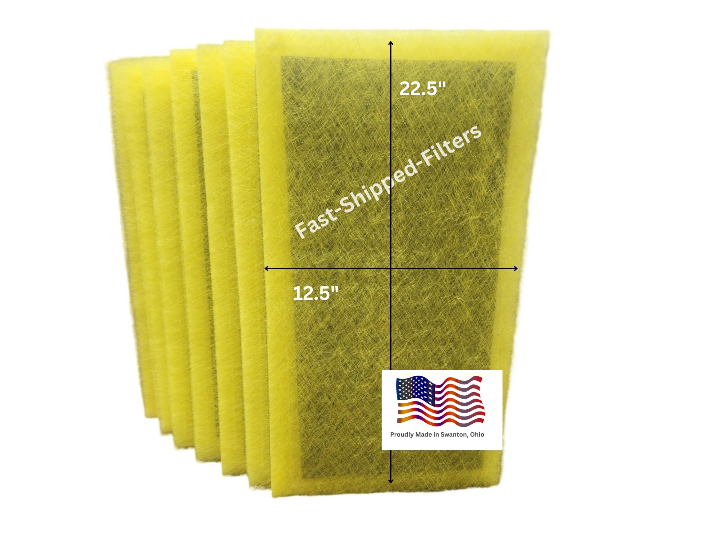 Fast-Shipped-Filters 7 Pack 14x25 Replacement Filter Pads Compatible with MicroPower Guard One Hour Air Cleaner Refill Yellow