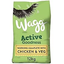 Wagg Active Goodness Cibo secco completo per cani adulti con pollo e verdure, 12 kg, per tutte le razze di cani da lavoro attivi