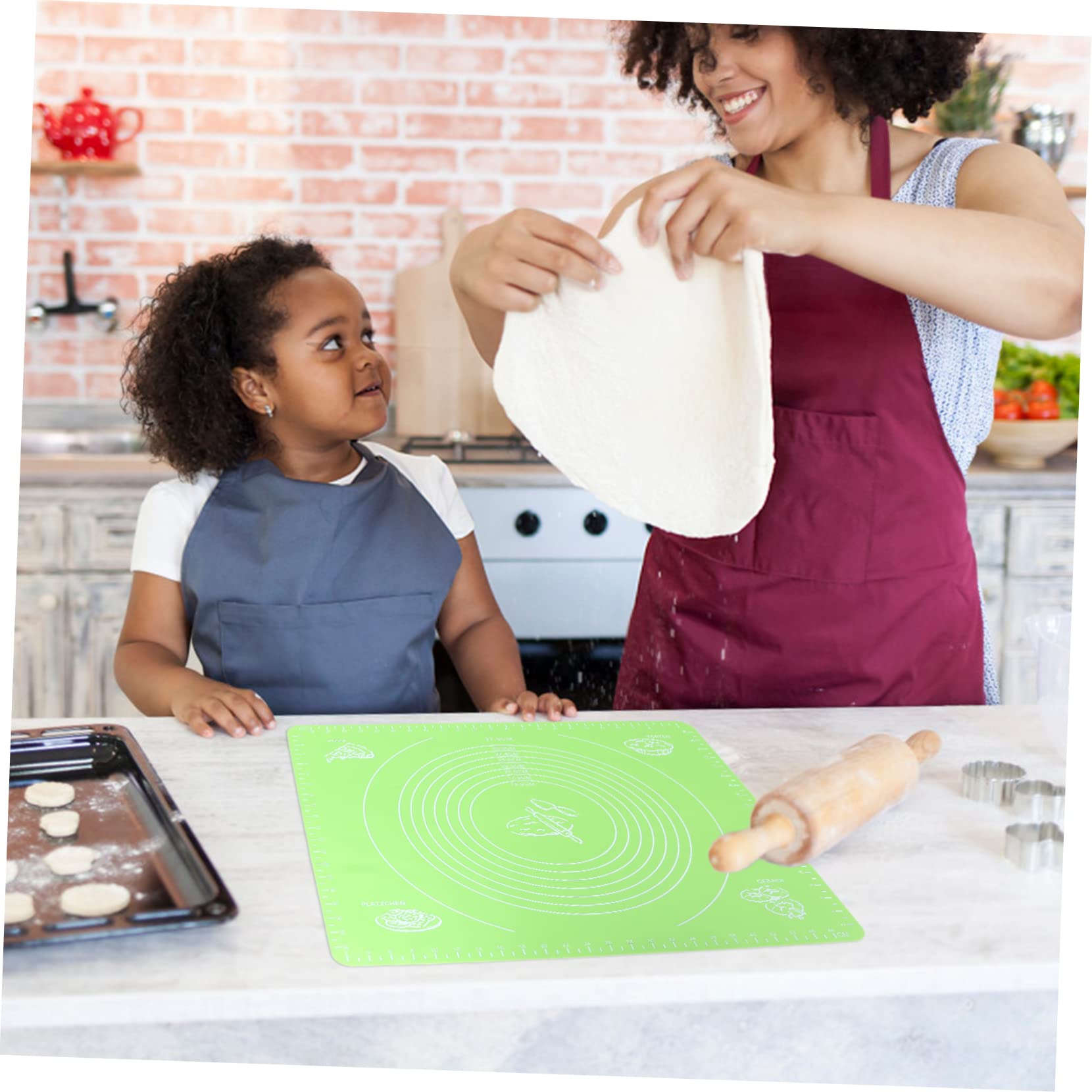 Cabilock 2 Piezas Tapete De Reposteria Con Medidas Estera Para Hornear Macarrones Tapete Para Repostería Alfombrillas De Silicona Para Hornear Macarrones Estera De Pastelería Largo Horno