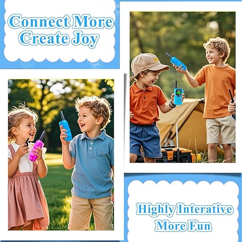 Miniatura 6 de Walkie Talkie para niños, 3 unidades, juguetes Walkie Talkies para niñas y niños, radios de dos vías con 3 millas de larga distancia y 22 canales