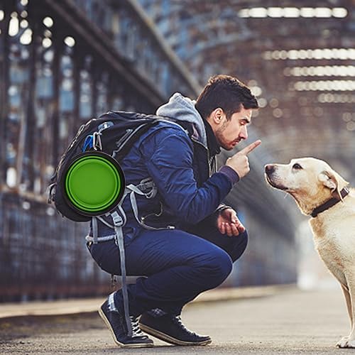Miniatura 3 de Guardians Cuencos grandes plegables para perros, cuencos de viaje para agua y comida de 34 onzas, platos plegables portátiles con clip de mosquetón,