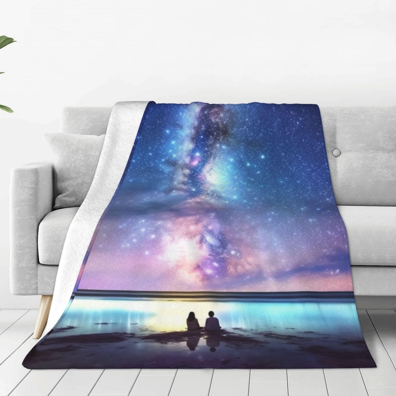 Couverture pour amateurs de plage et ciel étoilé lit et salon