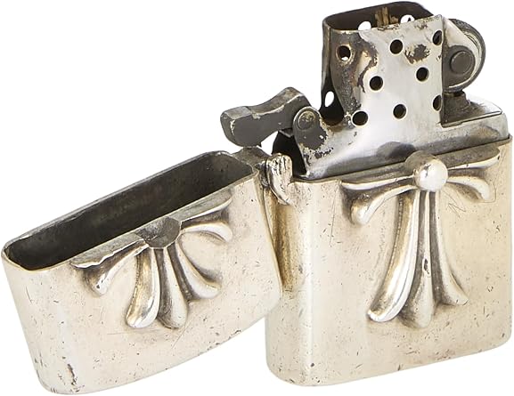 Pre-loved Sterling Silver Cross Zippo Lighter, Silver