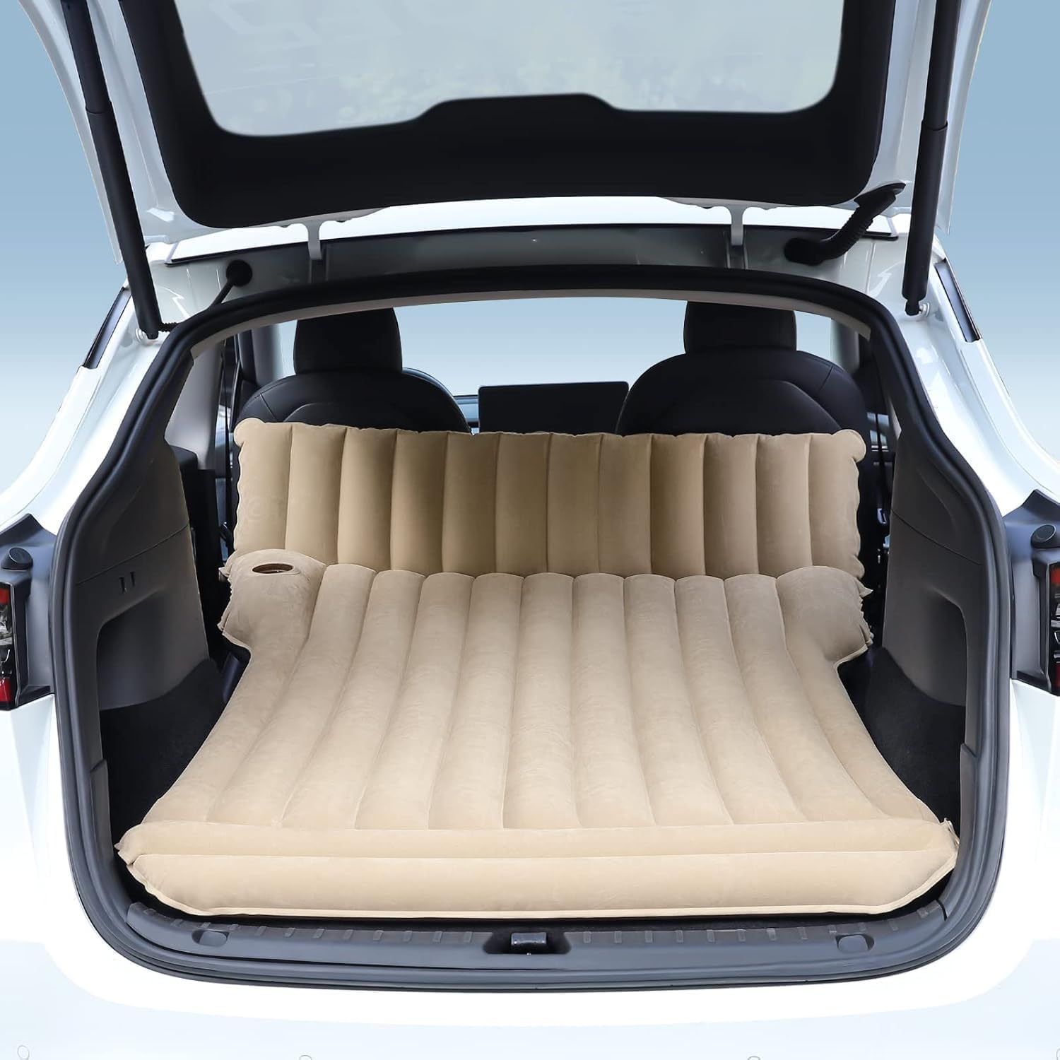 topfit Materassino Gonfiabile SUV per Campeggio, Letto ad Aria da Viaggio per Esterni, per Tesla Model Y Juniper/Model 3 Highland con 2 Cuscini