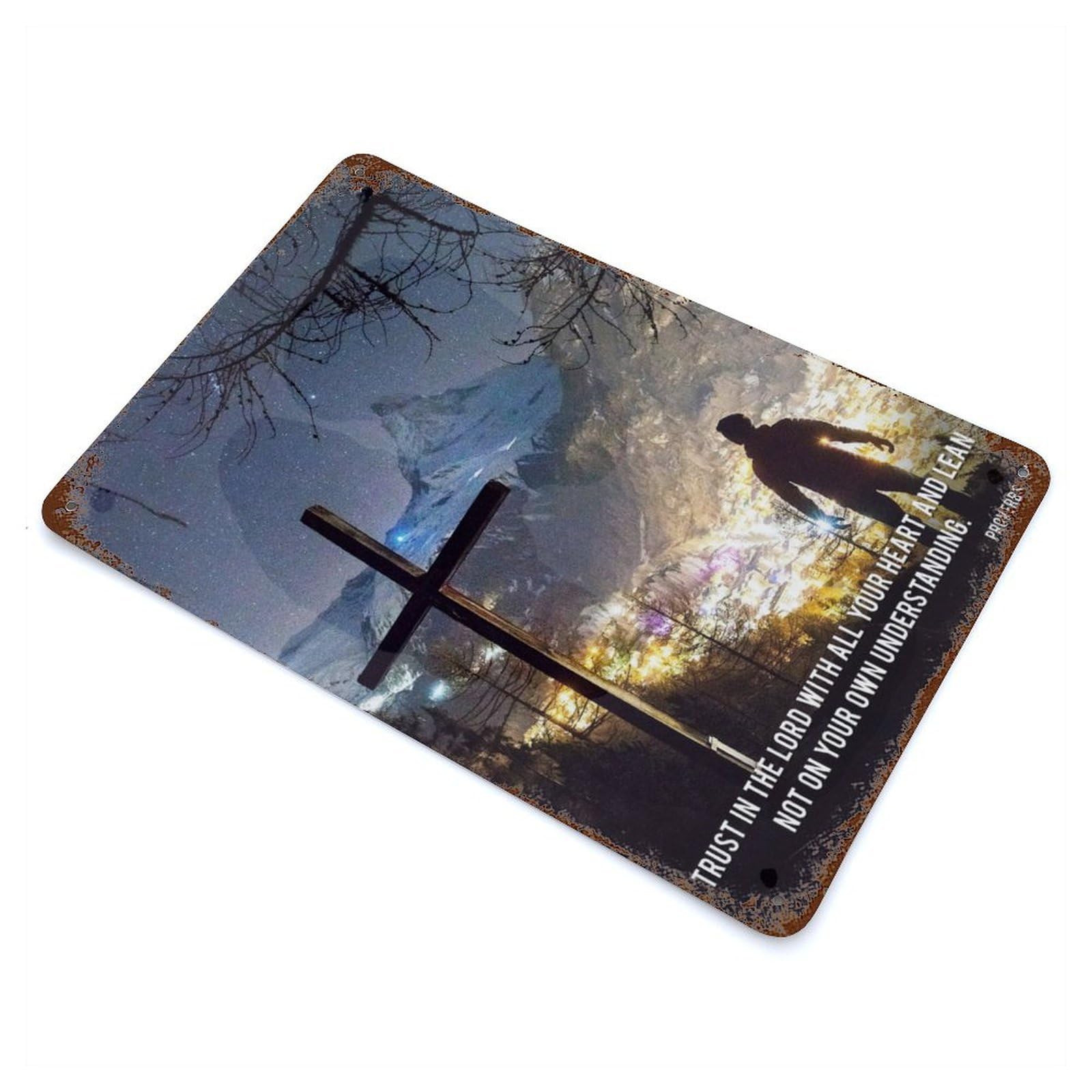 Jesus Hope Rusty Metal Tin Sign 11.8"x7.9", for Basement, Hobby Room And Garage Decor, Retro Wall Decor