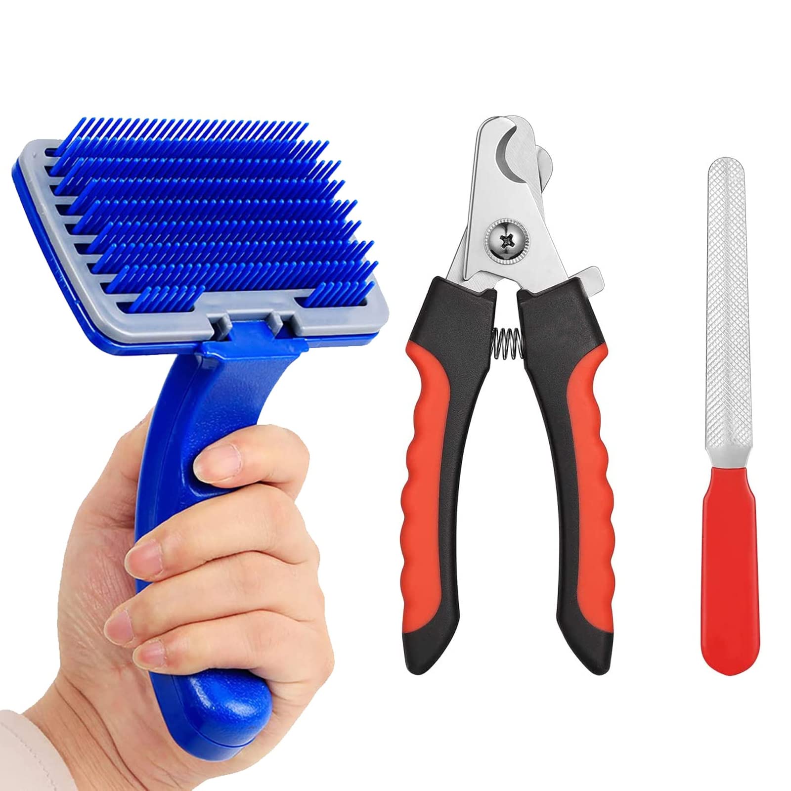 Emily Pets Dog Grooming Kit - Dog Plastic Slicker Brush with Press Key for Puppies & Dogs Pet Nail Clippers for Dogs, Puppies, Cats - for Dogs, Cats, Hamsters, Rabbits(Pack 2-Multi Color) (B0BT9YL8HH) Amazon Price History, Amazon Price Tracker