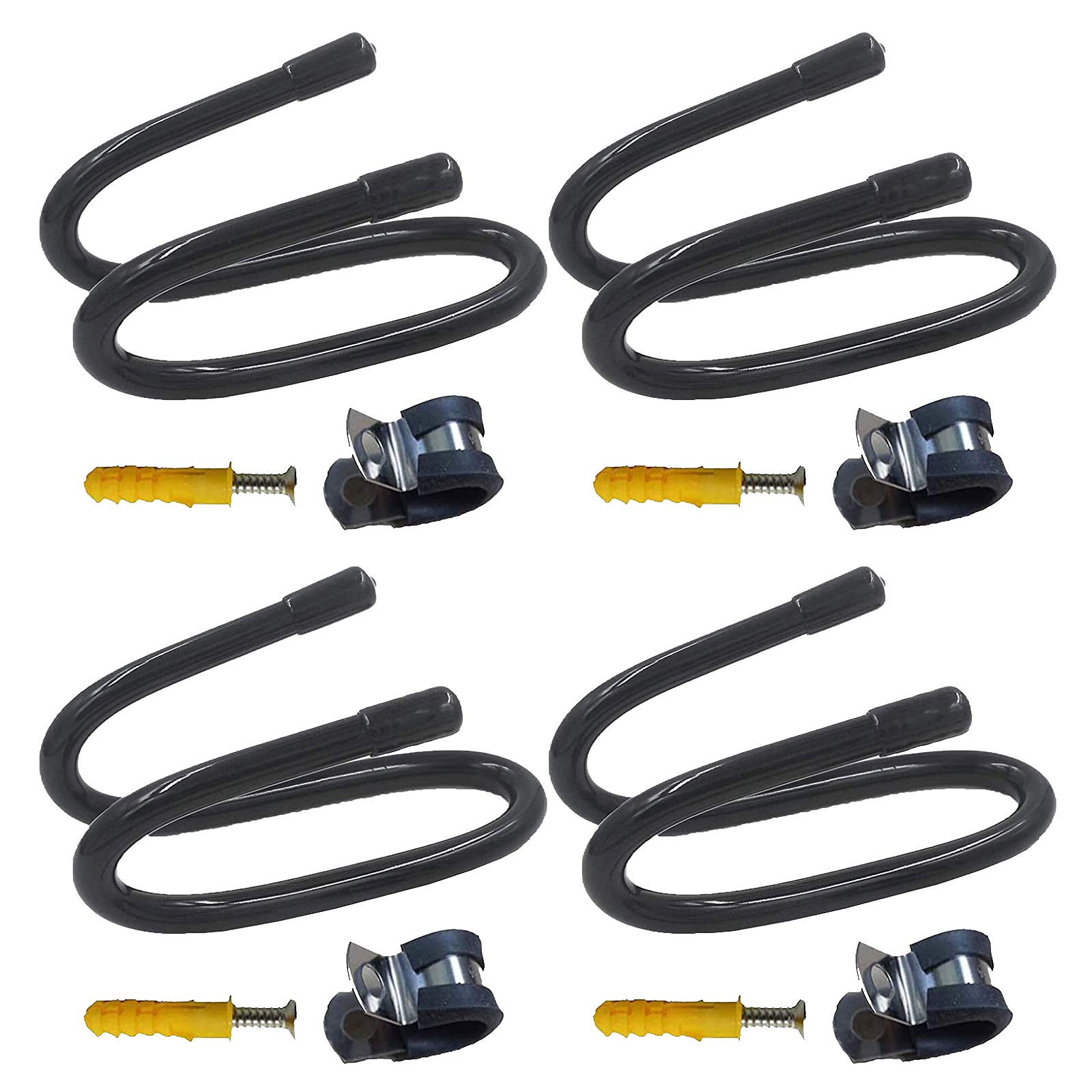 Pmsanzay Skateboard Storage, Display, & Organizer - Portable Stand or Wall mountable, Skateboard Wall Hanger Rack - 4/PK - W/Hardware - No Board Included