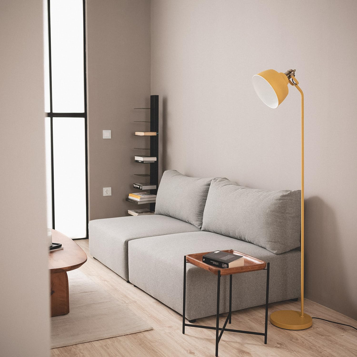 LEDKIA Lámpara de Pie Metal Luise Amarillo