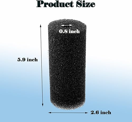 Miniatura 5 de Esponja de entrada de filtro para tanque de peces de acuario prefiltro grande de 5.9 pulgadas, se adapta a filtros de acuario de tortugas de