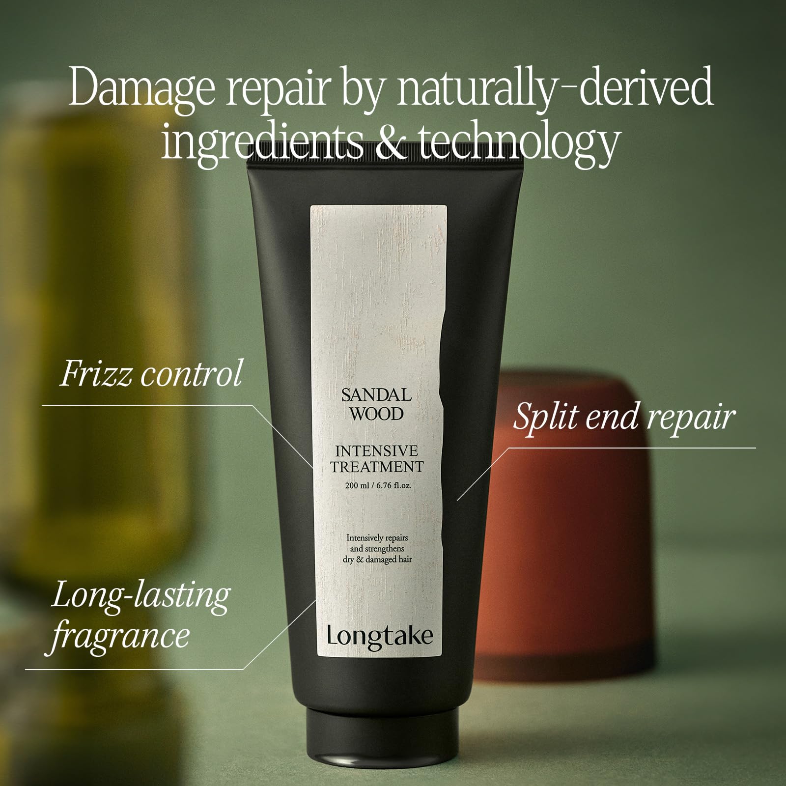 Tratamiento intensivo de perfume para el cabello de sándalo, 6.76 onzas líquidas, mejora la suavidad, antiencrespamiento, reparación de puntas abiertas, para todo tipo de cabello 2