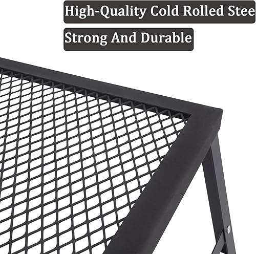 Miniatura 2 de Rejilla de parrilla de fogata sobre hoguera, parrilla plegable para fogata resistente, parrilla de cocción para fogata para cocinar al aire libre,