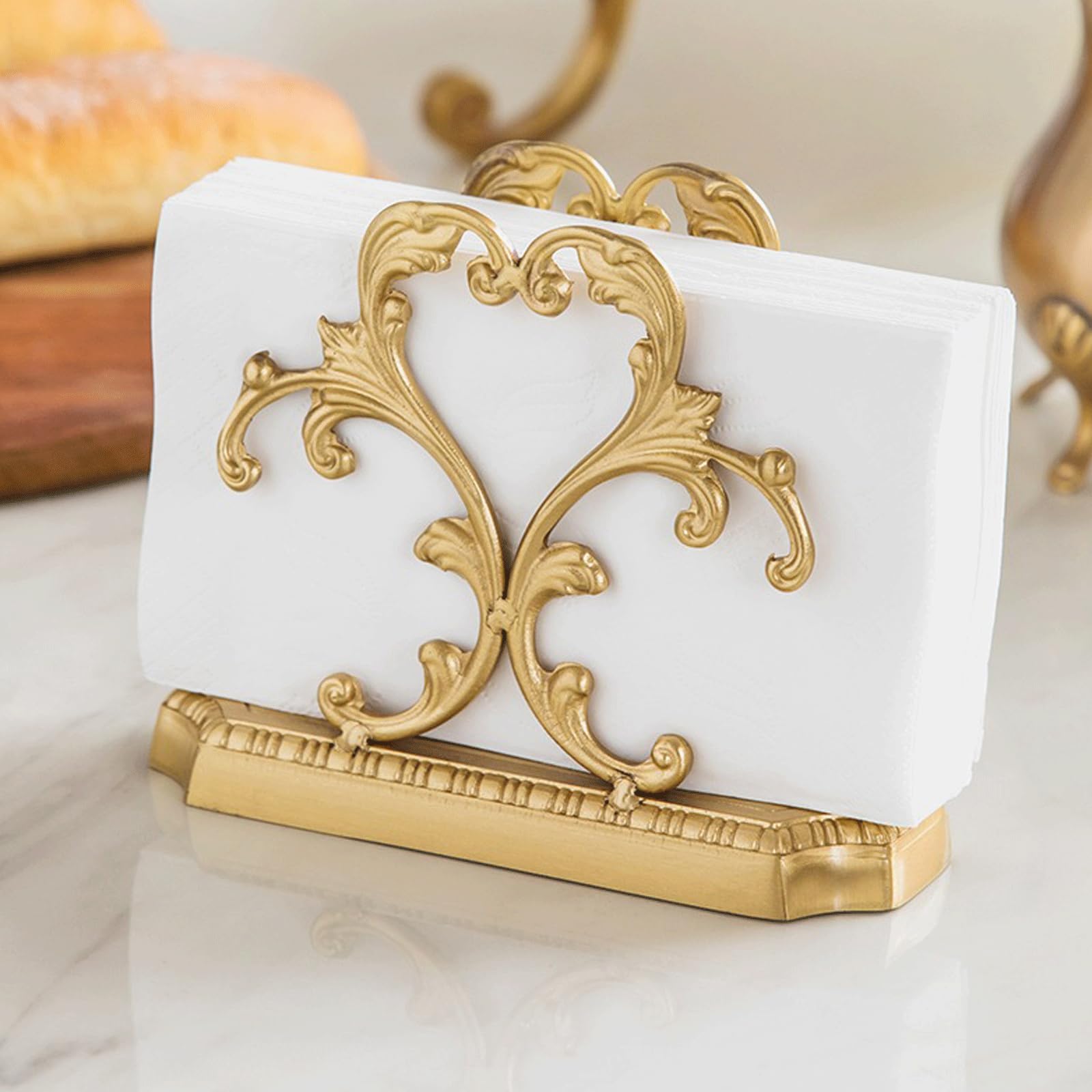 Servilletero de Metal Dorado para Mesa Servilletero Dorado Elegante servilletero para Cocina y Comedor Servilletero