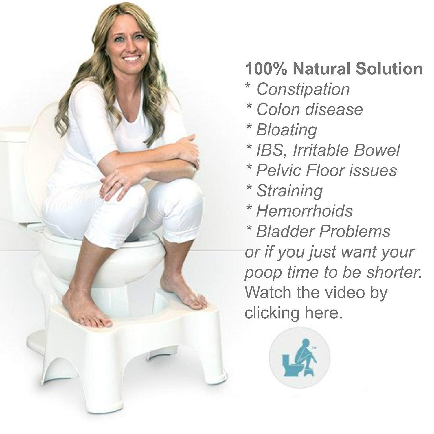 HomeFast Comfortable Squat Stool for Western Toilet - 50 x 28 x 19cm | Portable & Sturdy Plastic Foot Step Stool for Potty Training | Ideal for Kids & Adults - Made in India 1