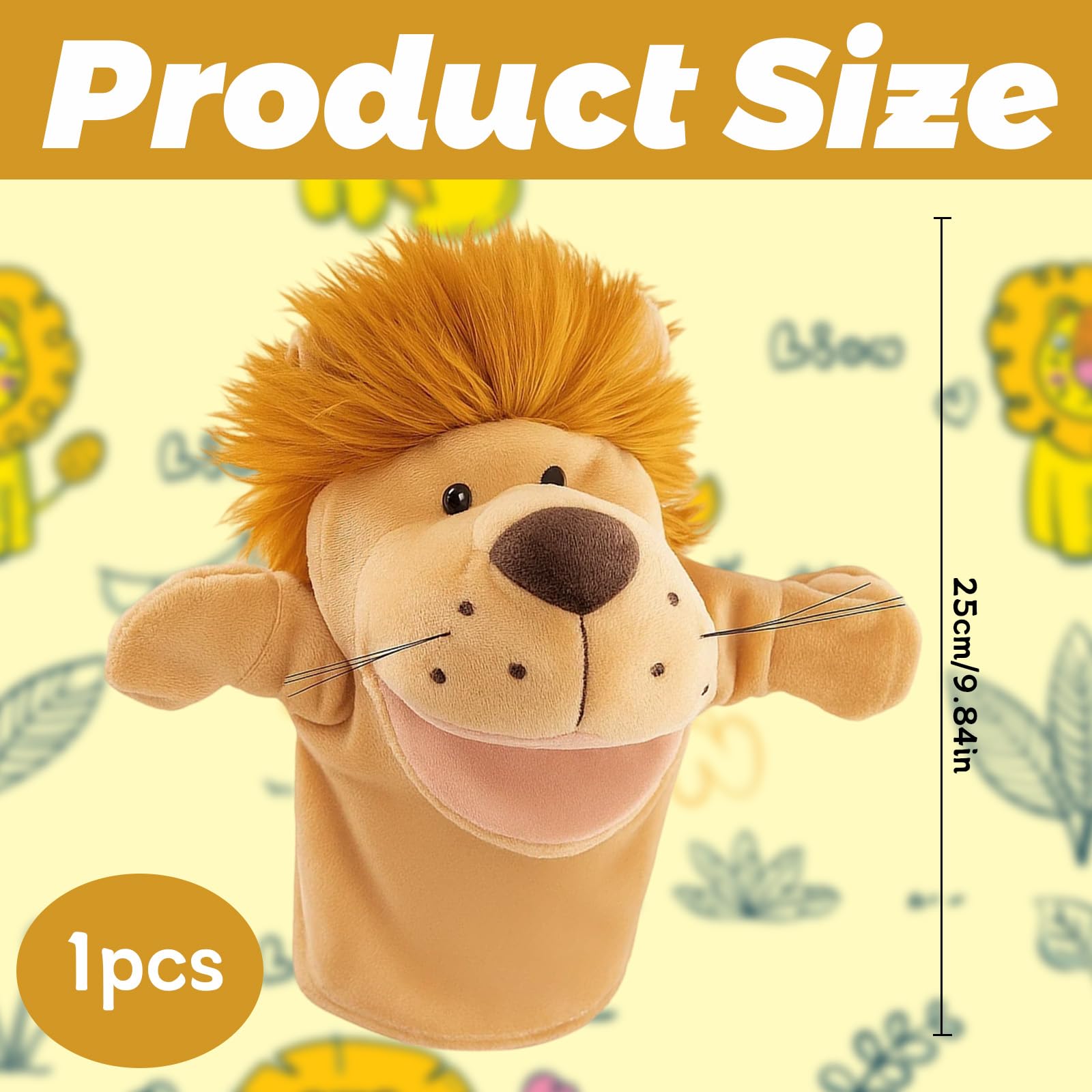 Hand Puppets for Kids Hand Gloves Puppets, 1 Light Yellow Puppet for Interactive Storytelling Teaching, Role Play - Image 2