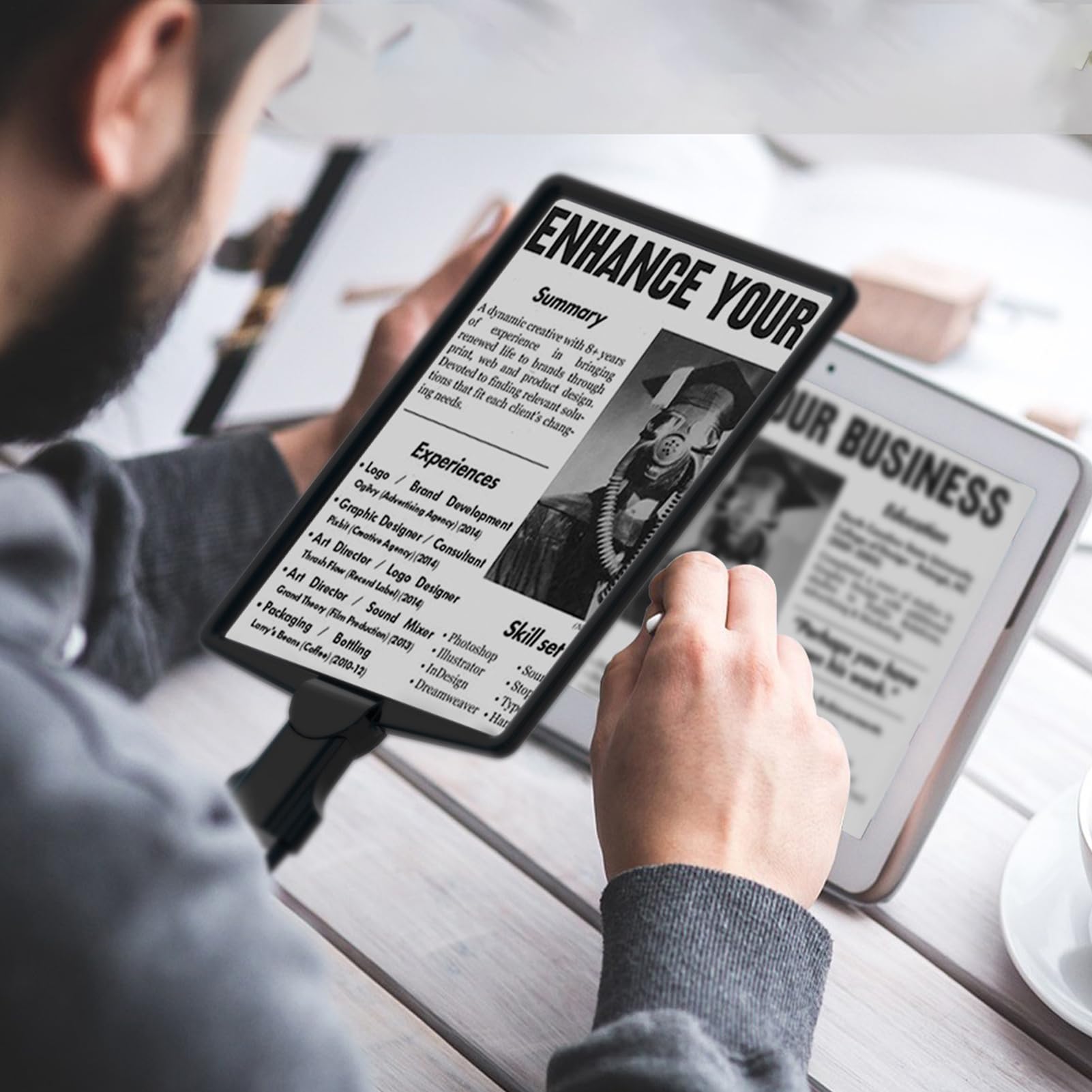 Lente d'ingrandimento per collo, lente d'ingrandimento in per lettura 3X, mani flessibili indossabili, ideale per anziani con lavoro basso e ravvicinato, cucito, lettura e riparazioni di