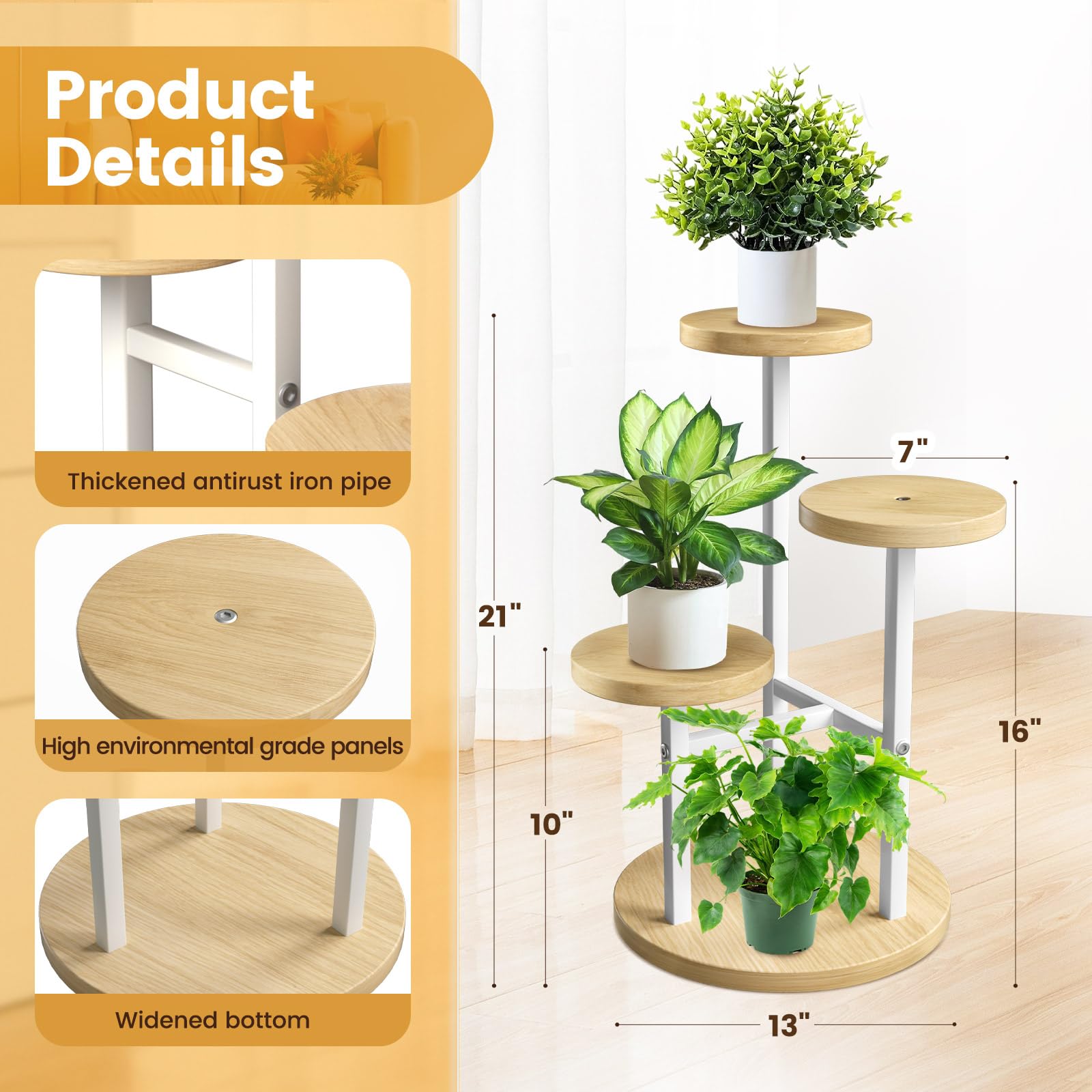 Plant Stands Indoor GEEBOBO 3 Tier Plant Stand Indoor Tiered Plant ...