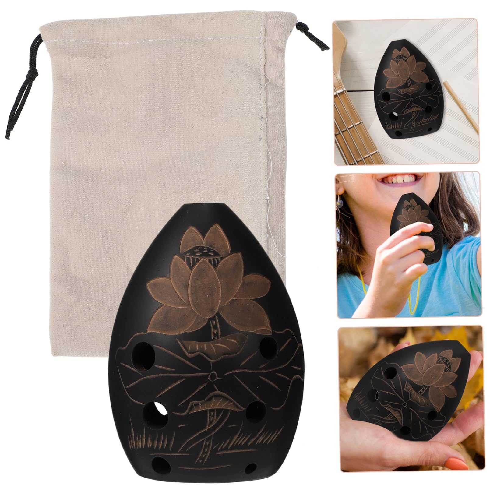 Toyvian Ocarina portable à 8 trous en céramique, en forme de poire - Pour débutants et enfants - Facile à apprendre avec son essentiel - Pour les cours de musique et les fêtes de famille