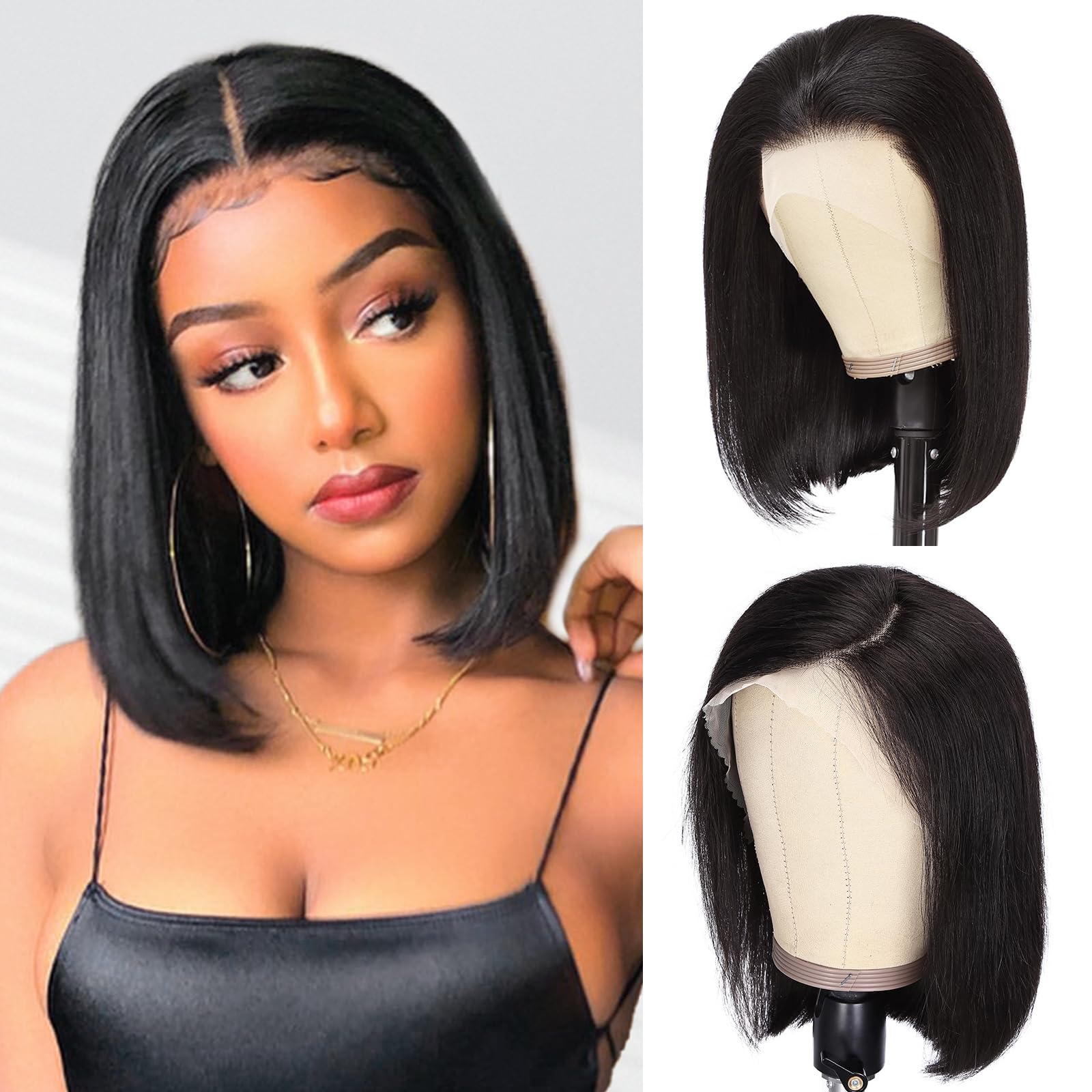 Black Bob Beauty LaceFront Wig 12 inches!! 12 inch lace frontal bob – Herr Wig Collection main image 3