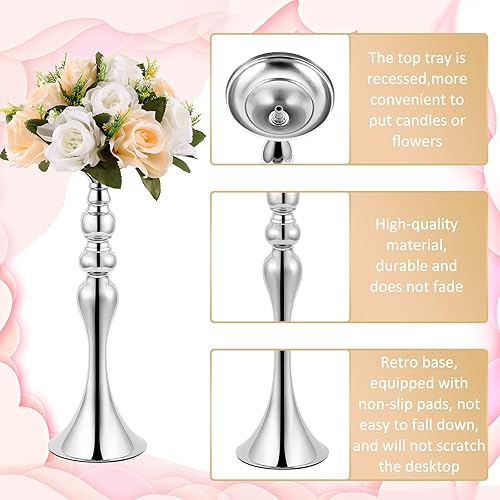 Miniatura 3 de Sabary 6 piezas de soporte de flores de metal para centros de mesa de flores para mesa, jarrón de flores, soporte para candelabros para boda,