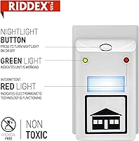 Vista 2 de RIDDEX Plus Control de Insectos - Enchufable, Disuasivo para Ratones - Control de Plagas para la Defensa Contra Ratas, Ratones, Cucarachas, Bichos e