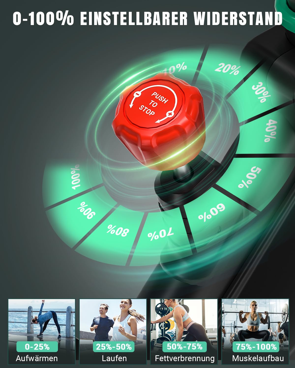 Heimtrainer Fahrrad, DMASUN Hometrainer Fahrrad mit 100% Widerstand, Leise & Stabil, Ergometer mit App Kompatibel & LCD-Monitor, Verbessertes Indoor Fitnessbike für zuhause, 160/180Kg Belastbar