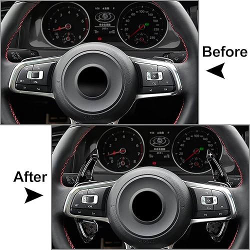 Miniatura 5 de Paletas de volante para VW Golf GTI MK7 R/GTD/GTE 2013-2017, extensión de palanca de cambios de paleta de volante de fibra de carbono forjada