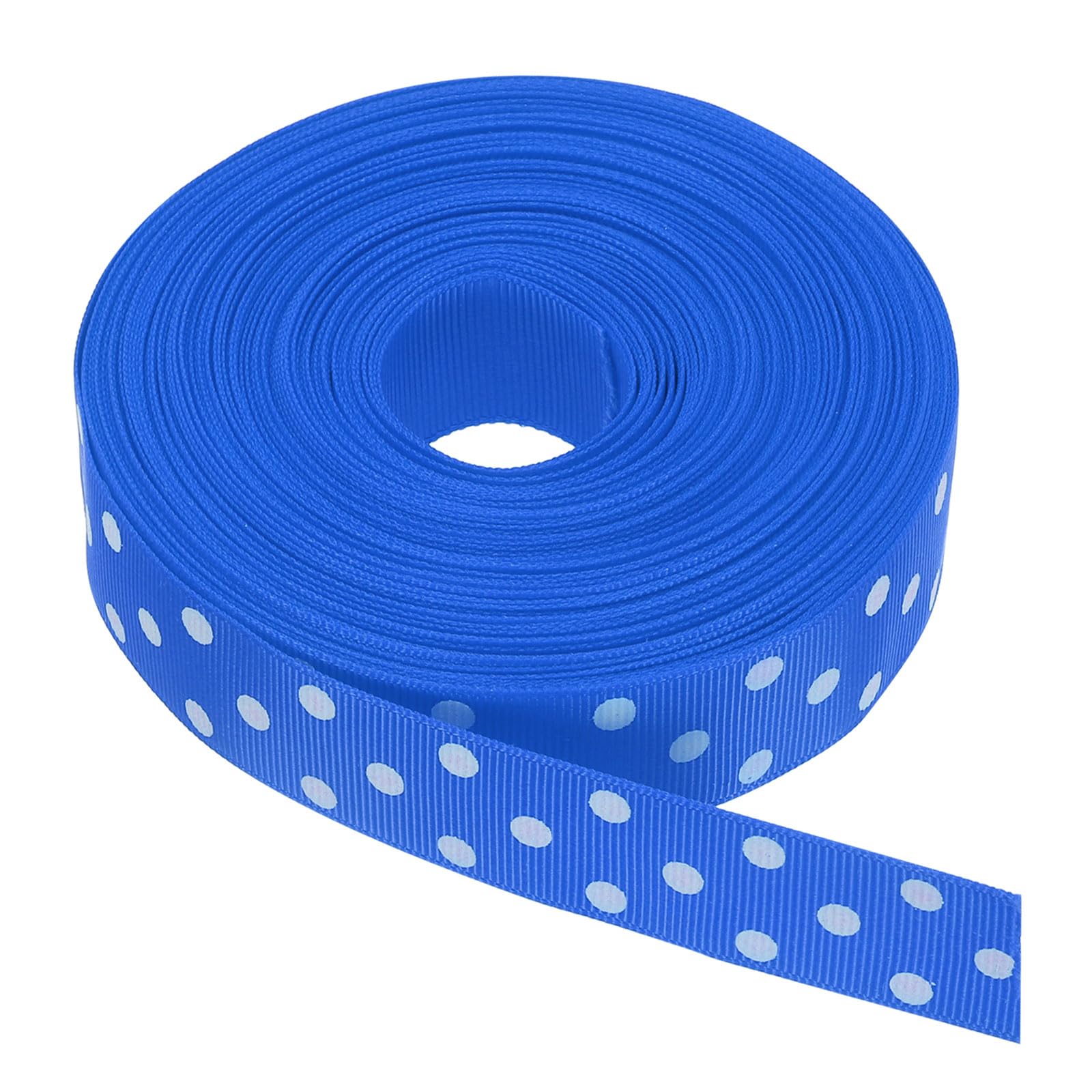 sourcing map Grosgrain Ribbons 25 Yards 1 Inch Blue with White Dots Ribbon Bow Decoration for Crafts Gift Wrapping Wedding DIY Handmade — image 1