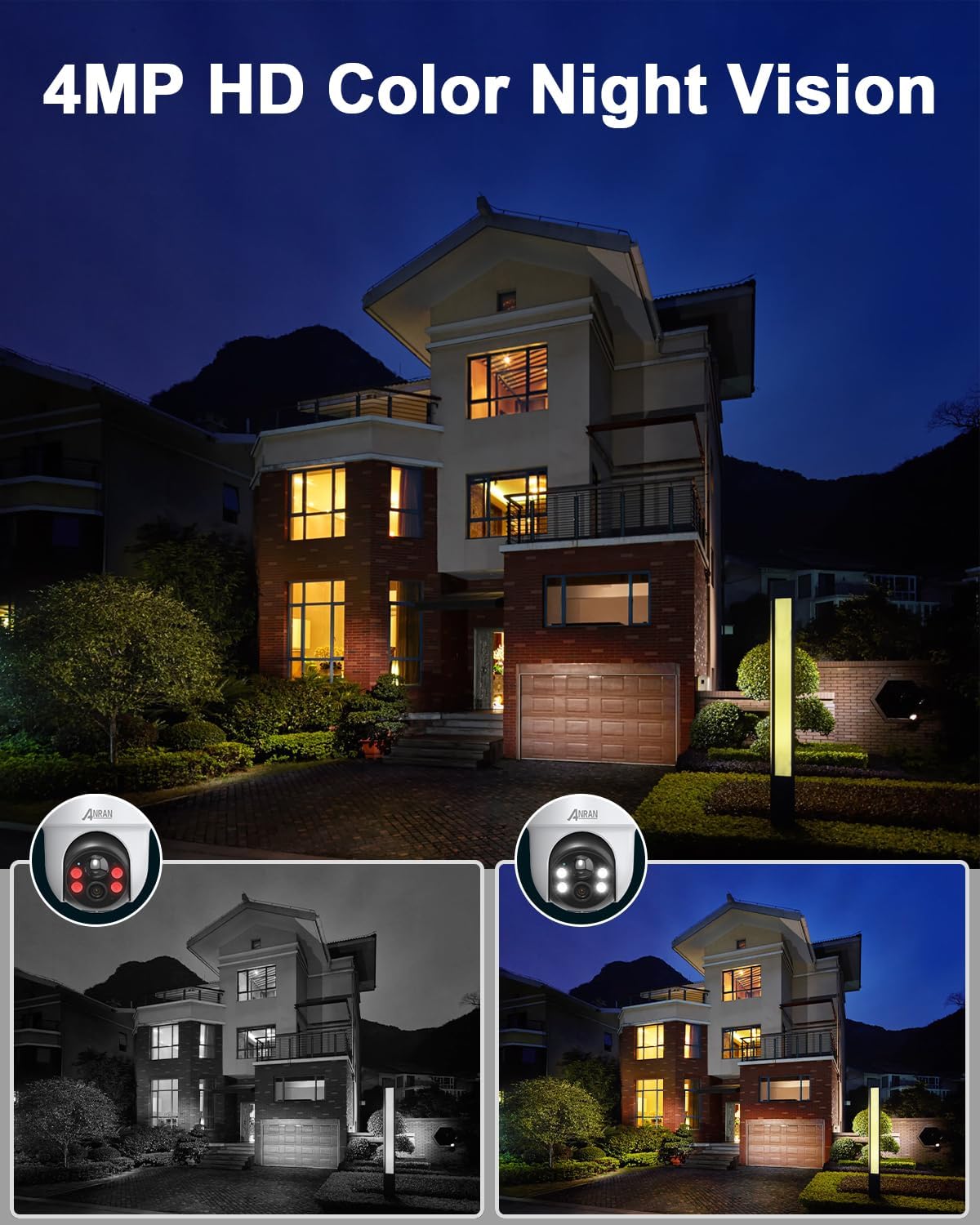 ANRAN G1 Solar Security Camera with 4MP HD Color Night Vision