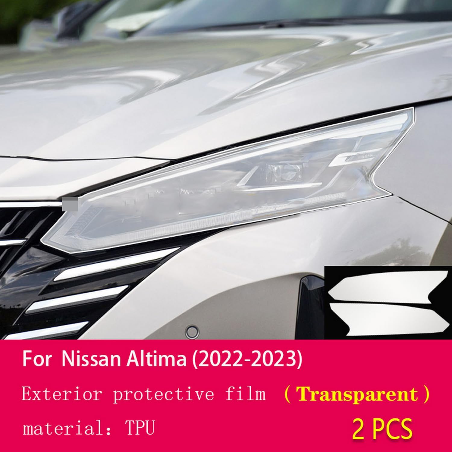 JCAKES Car Exterior PPF Protective Film Headlamp Scratch Protection TPU Transparent Film Smoked Black refit，for Nissan Altima 2022-2023