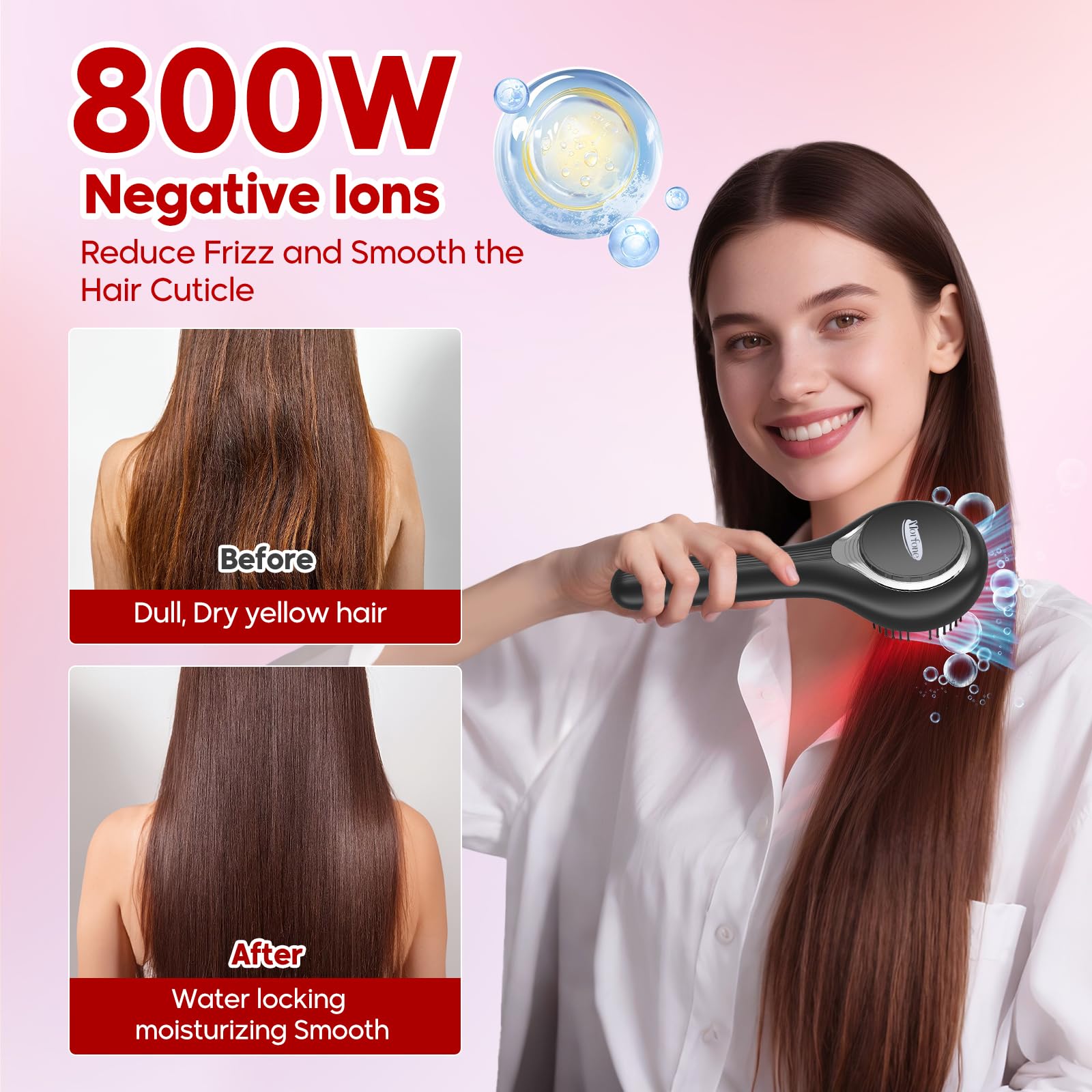 Red Light Hair Brush Scalp Massager, Portable Scalp Massager for Men Women