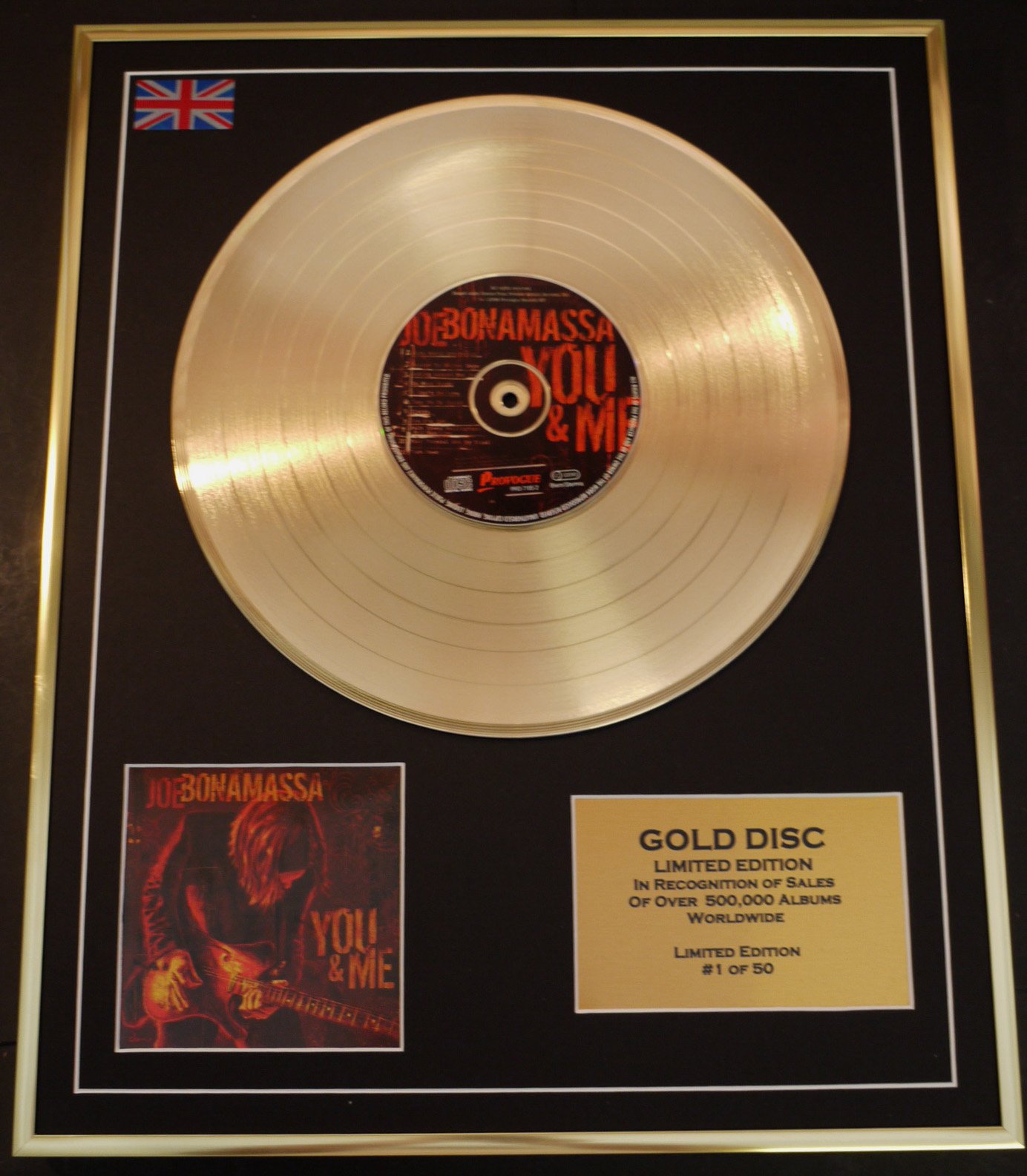 Joe Bonamassa/Ltd. Edition CD GOLD DISC/RECORD/YOU & ME