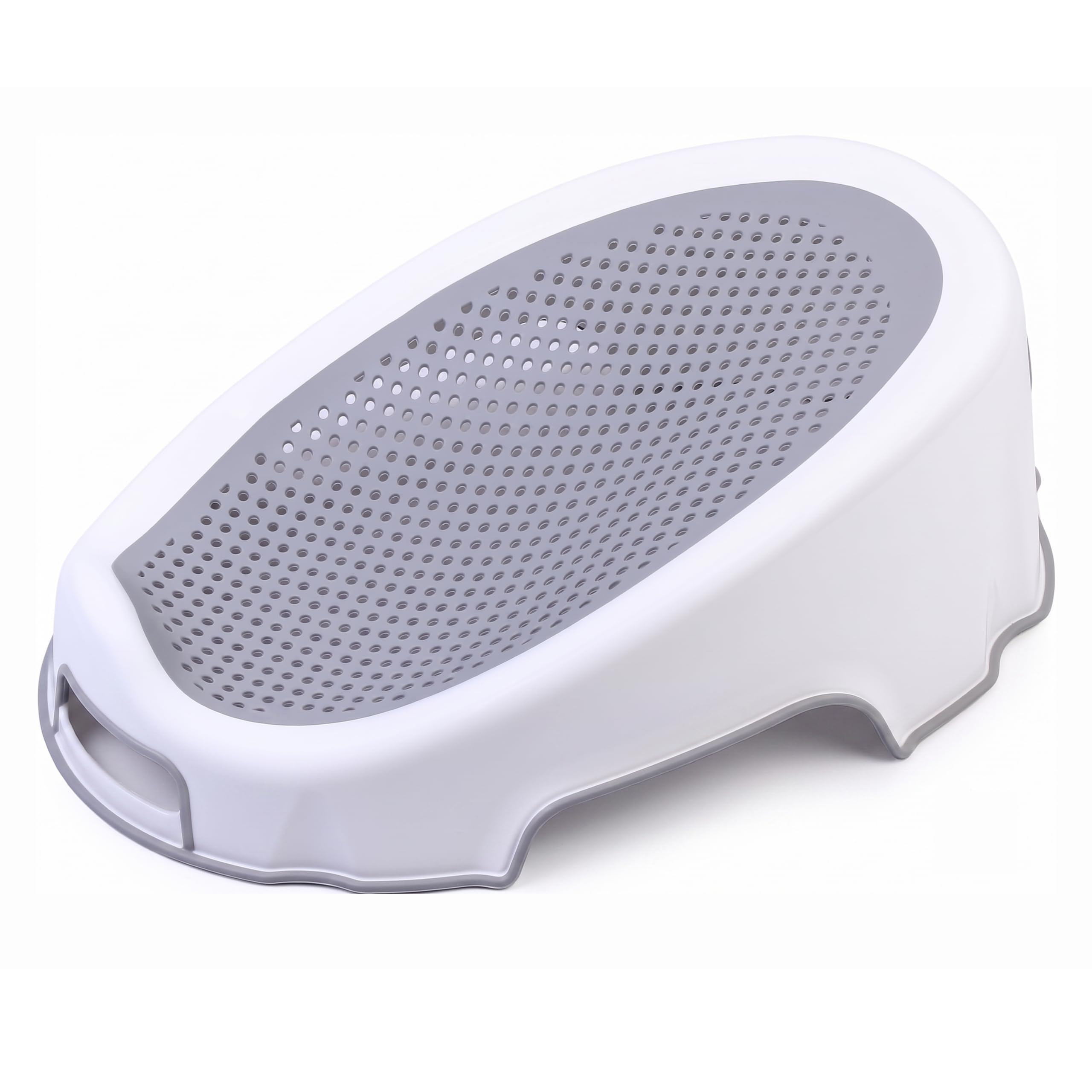 REQUISITE NEEDS Baby Bath Support, Non-Slip Infant Bathing Seat, Grey, Safe for Newborns up to 6 Months, Comfortable Perforated Design