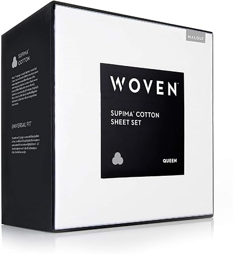 Miniatura 7 de MALOUF Supima Sábanas de algodón de alta calidad, 100% cultivadas en Estados Unidos, tejido de satén, bolsillos extra profundos, una sola capa, 600