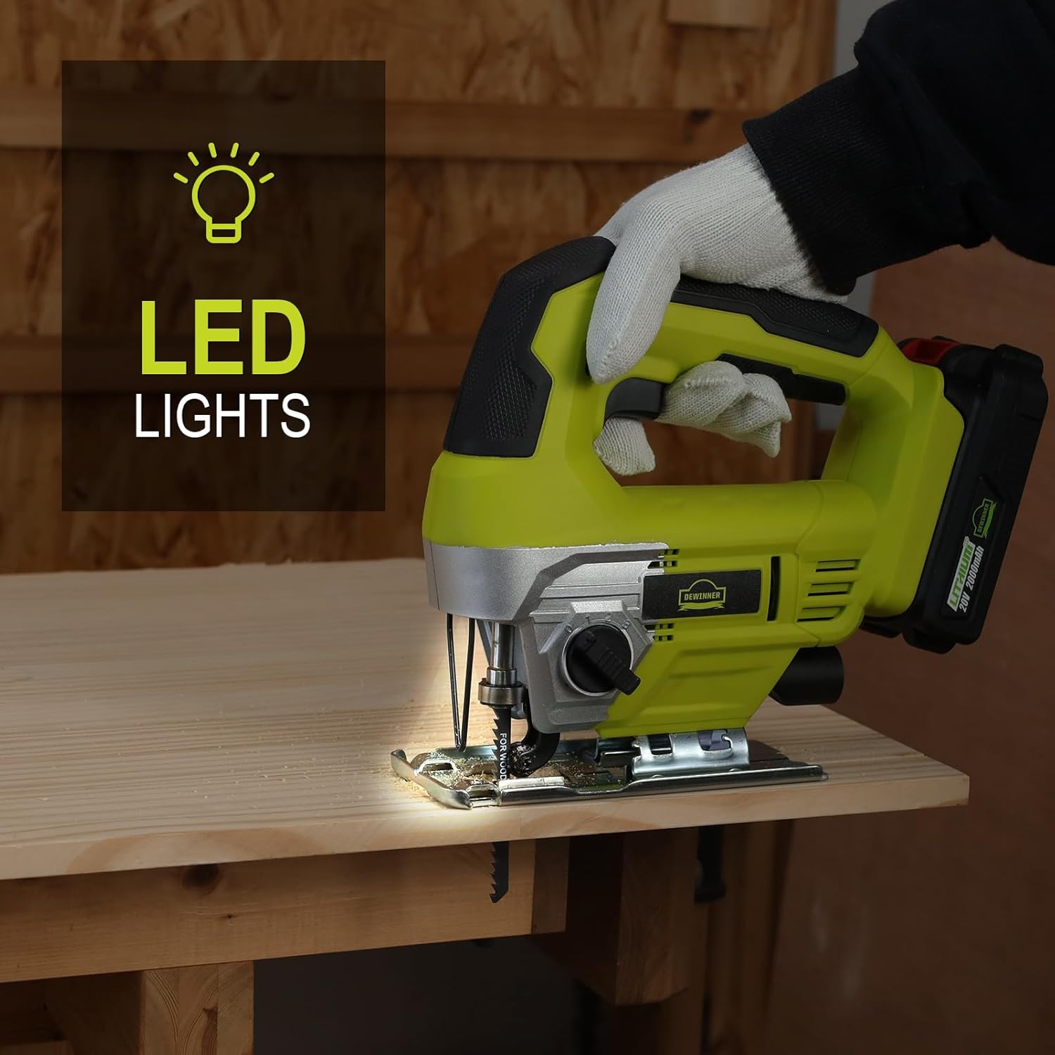 DEWINNER jigsaw cutting wood, metal, and plastic