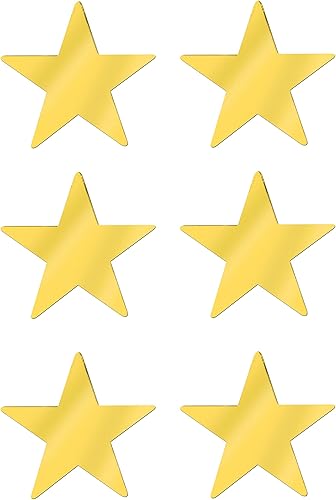 Vista 70 de Beistle 72-Pack Foil Gold Star Cutouts, Awards Night Party Decorations for Festive Celebrations, Starry Theme Decor for Wall & Table, 5