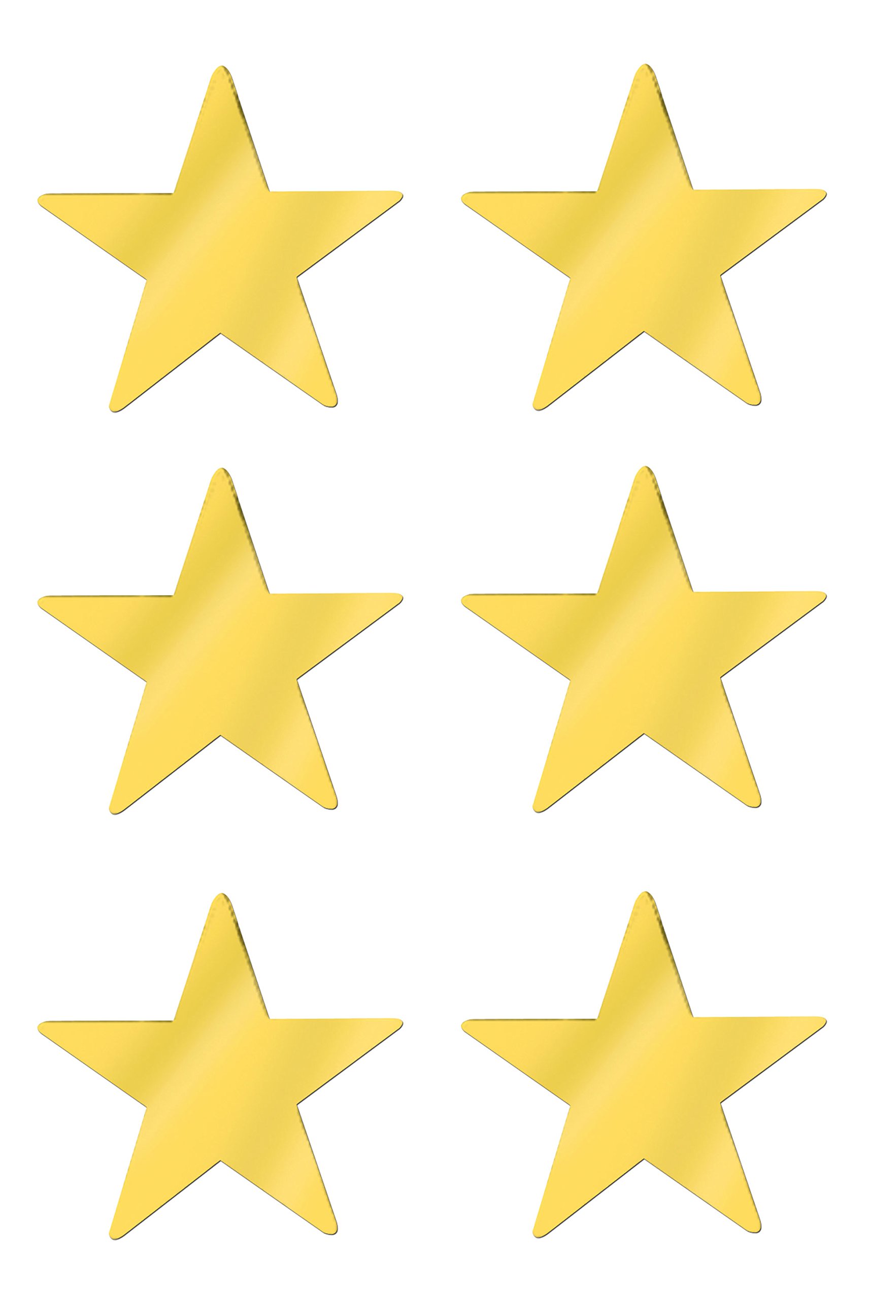 Beistle , 6 Piece Jumbo Foil Star Cutouts, 20" (Gold)