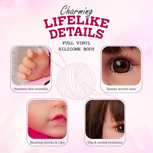 Miniatura 4 de DOLLHOOD Muñeca Reborn Girl  Muñeca realista de 18 pulgadas con accesorios completos  Muñeca realista de niña recién nacida con 360 brazos y piernas