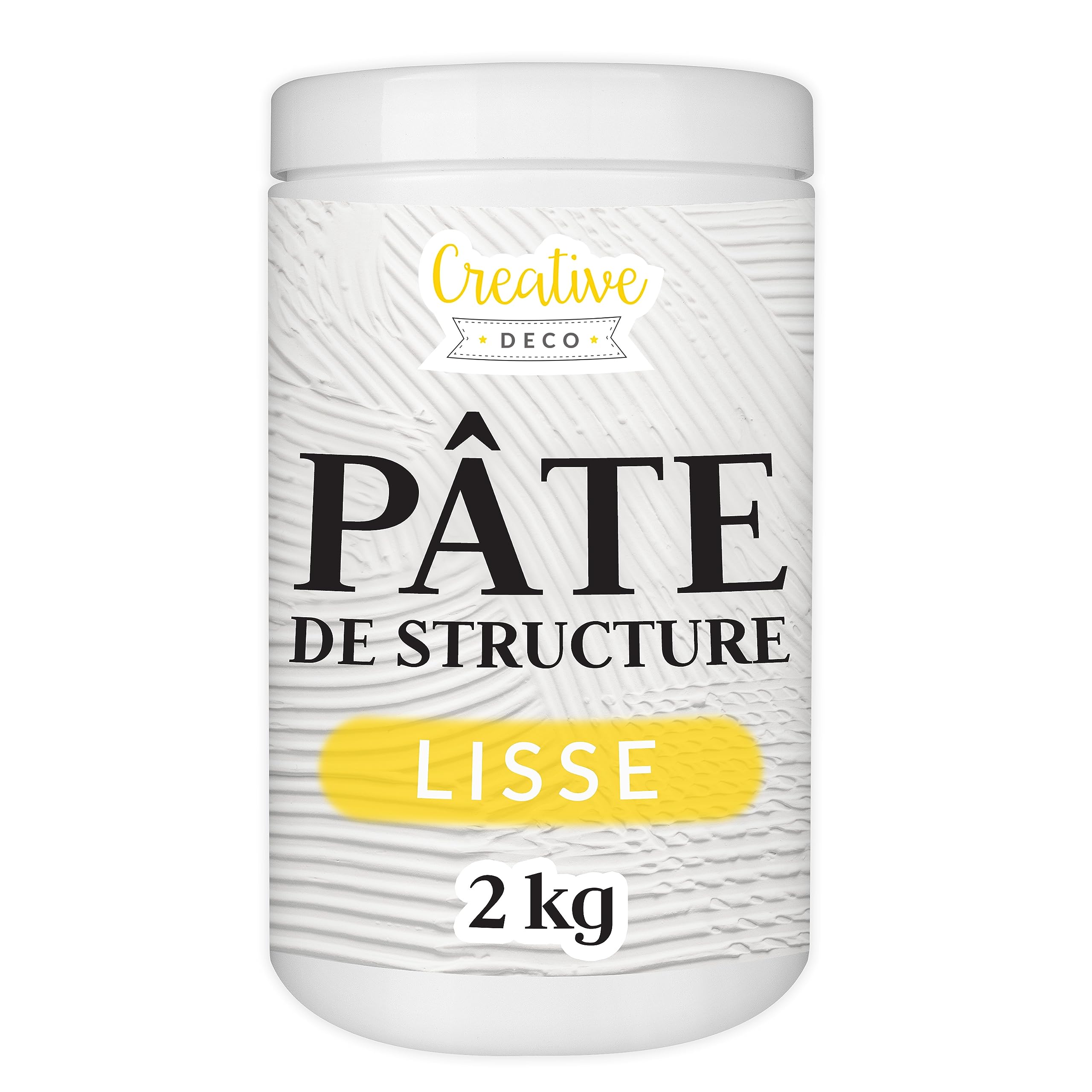 Creative Deco Modeling Paste Pâte de Structure Lisse 2kg | Pâte à Relief pour Peinture Acrylique | Modelling Paste | Pâte Texturée | Pate Structure | Modelage Effet 3D et Texture Art