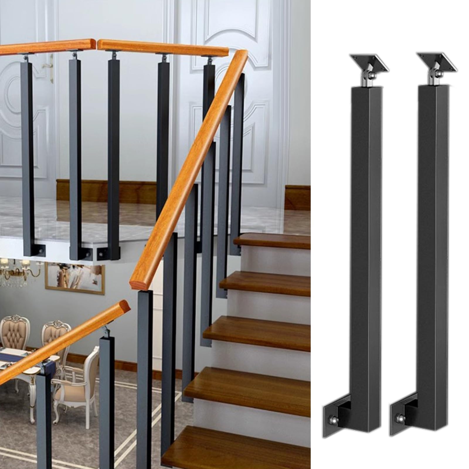 Balaustres para escaleras y postes de metal para ringhiere de terrazas