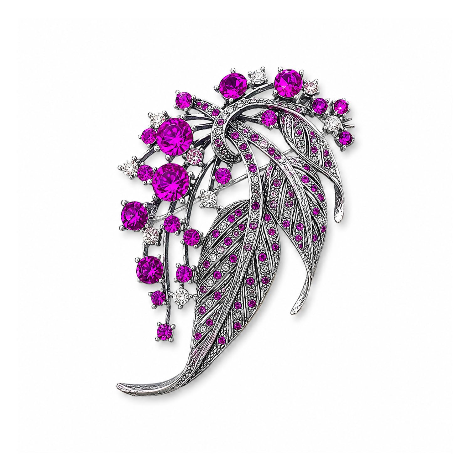 syga Brooch Pin Fashion Crystal Rhinestone Jewellery Pin Vintage Clothing Accessories Decoration Hollow Leaf Style Rose Red Brooches For Men's & Women- S232-picture-22