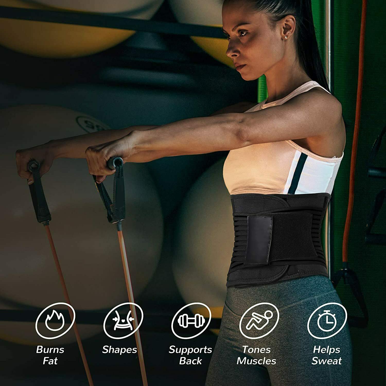 FEimaX Ceinture de Sudation Abdominale pour Femme Homme Ceinture Amincissante Sauna Gaine Ventre Plat Corset Minceur Serre Taille Soutien du Dos et Lombaire pour Fitness Sport