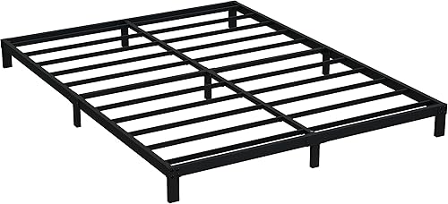 Miniatura 9 de EMODA Marco de cama Queen no necesita somier, plataforma de metal resistente de 6 pulgadas, marco de cama tamaño Queen con listones de acero, fácil