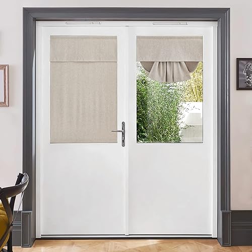 Miniatura 137 de RYB HOME Cortinas de oscurecimiento de habitación para puerta francesa, cortinas de ventana para puertas de vidrio, aislamiento térmico, cortina