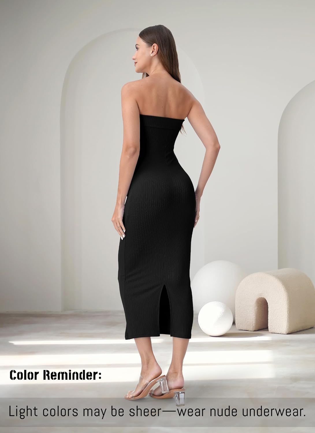 Rnxrbb 2 Piece Maternity Dress Cardigan Bodycon Baby Shower Wedding Gender Reveal Tube Dresses Night Out Cocktail - Image 6