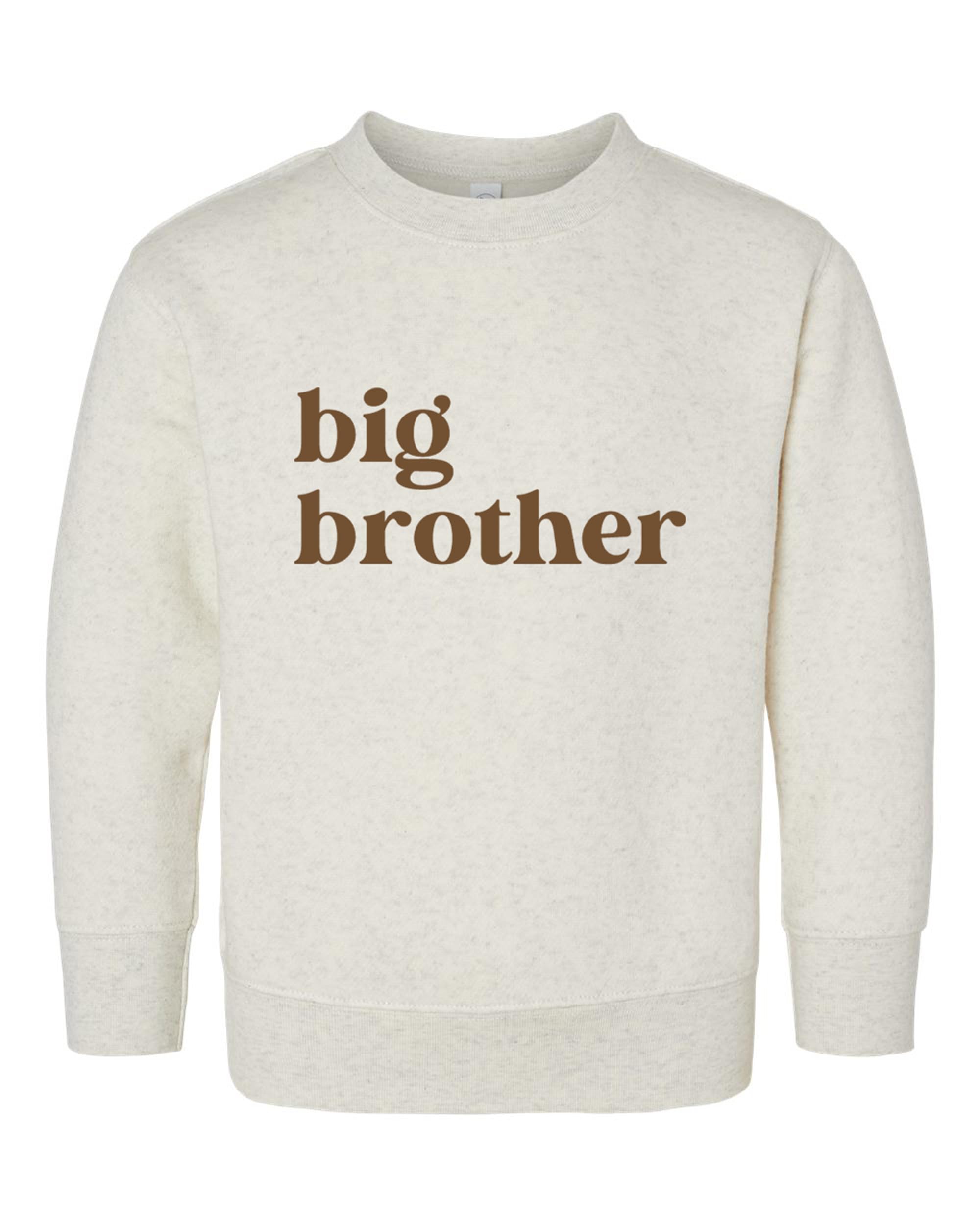 KLATCH Big Brother Text Graphic Toddler Crewneck Sweatshirt - Premium Comfy Holiday Tee Shirt for Kids (US, Age, 4 Years, Natural)