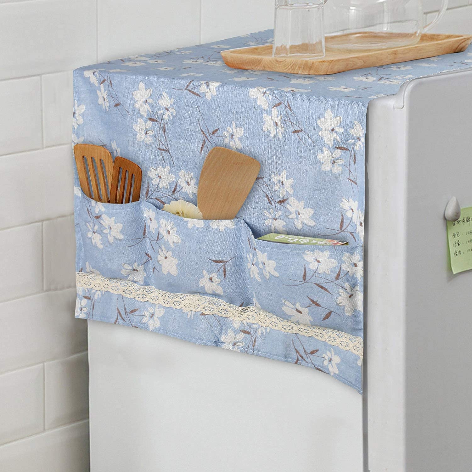 Zeinwap Refrigerator Cover Top With Pockets Anti-Dust Proof Cotton Cover 130 × 55 CM (Blue, Pack of 1) (B0B8ZS29HM) Amazon Price History, Amazon Price Tracker