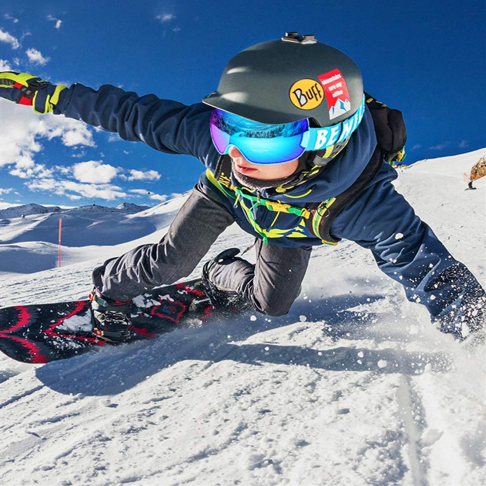 Zimowe gogle narciarskie outdoorowe dwuwarstwowe gogle narciarskie odporne na promieniowanie UV przeciwmgielne odpowiednie do snowboardu i wspinaczki na skuterach śnieżnych odporne na